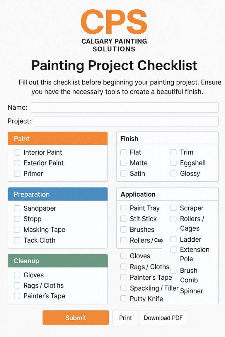 painting project checklist